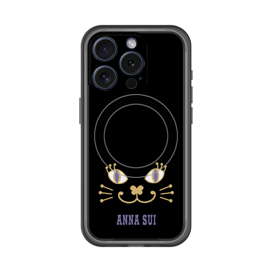 スリムプロテクションプレミアムケース with MagSafe［ ANNA SUI - フェイス - ブラック ］
