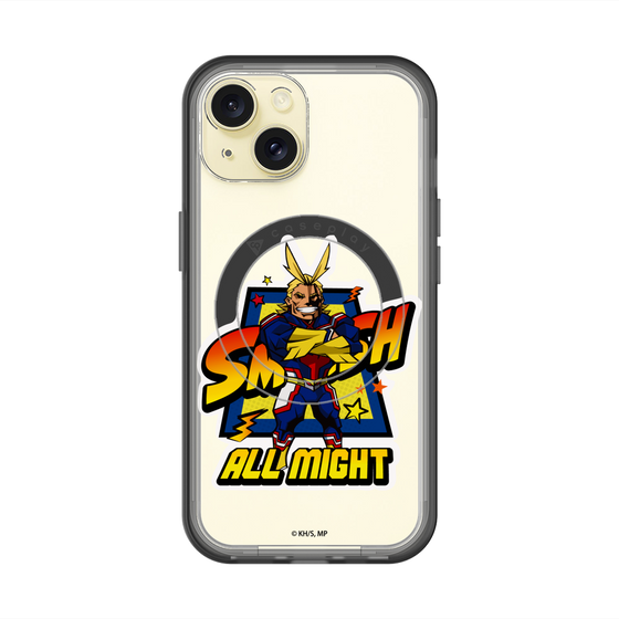 スリムプロテクションプレミアムケース with MagSafe［ 僕のヒーローアカデミア - ミニキャラ - オールマイト ］