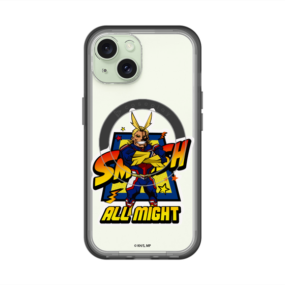 スリムプロテクションプレミアムケース with MagSafe［ 僕のヒーローアカデミア - ミニキャラ - オールマイト ］