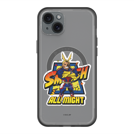 スリムプロテクションプレミアムケース with MagSafe［ 僕のヒーローアカデミア - ミニキャラ - オールマイト ］