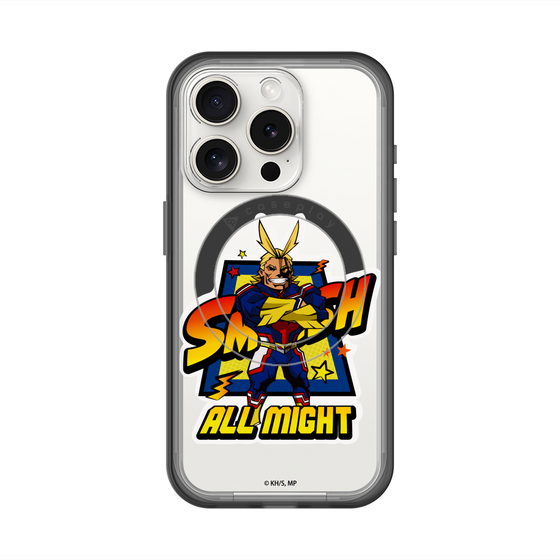 スリムプロテクションプレミアムケース with MagSafe［ 僕のヒーローアカデミア - ミニキャラ - オールマイト ］