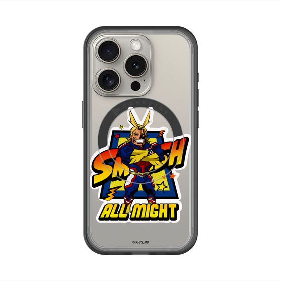 スリムプロテクションプレミアムケース with MagSafe［ 僕のヒーローアカデミア - ミニキャラ - オールマイト ］