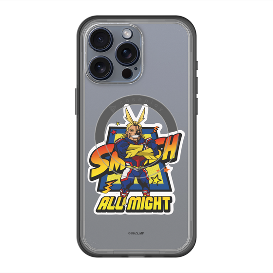 スリムプロテクションプレミアムケース with MagSafe［ 僕のヒーローアカデミア - ミニキャラ - オールマイト ］