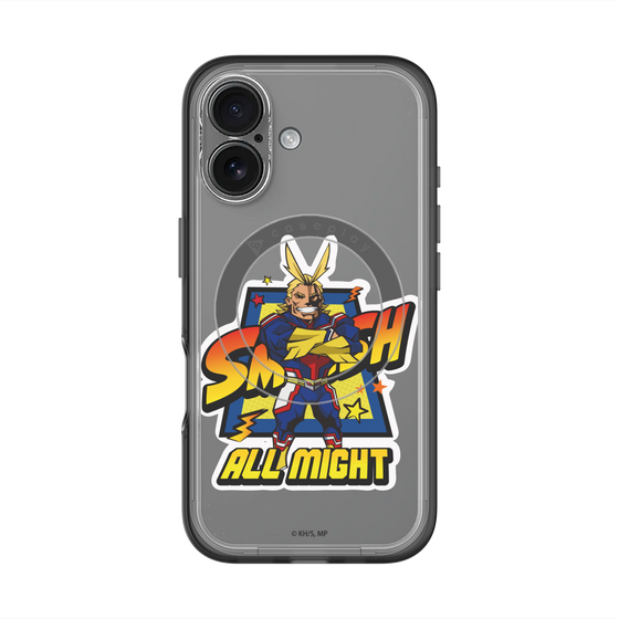 スリムプロテクションプレミアムケース with MagSafe［ 僕のヒーローアカデミア - ミニキャラ - オールマイト ］