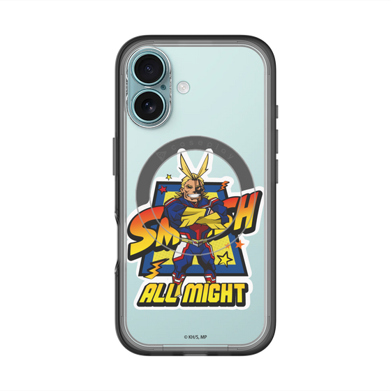 スリムプロテクションプレミアムケース with MagSafe［ 僕のヒーローアカデミア - ミニキャラ - オールマイト ］