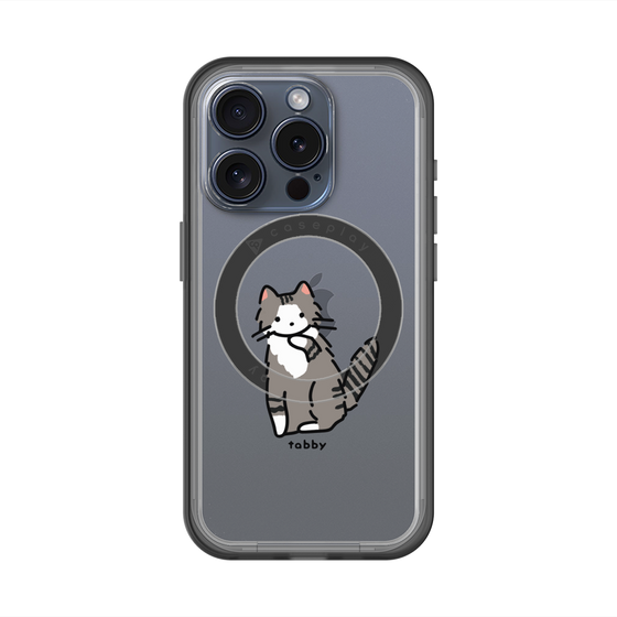 スリムプロテクションプレミアムケース with MagSafe［ オリジナル - CASEPLAYネコ - tabby ］
