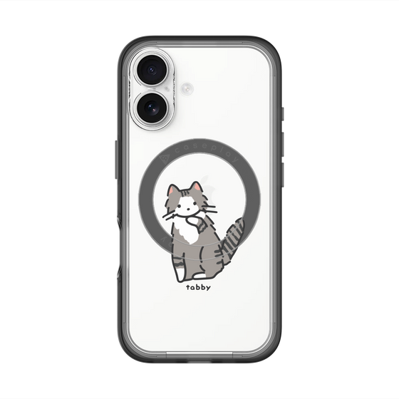 スリムプロテクションプレミアムケース with MagSafe［ オリジナル - CASEPLAYネコ - tabby ］