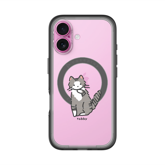 スリムプロテクションプレミアムケース with MagSafe［ オリジナル - CASEPLAYネコ - tabby ］