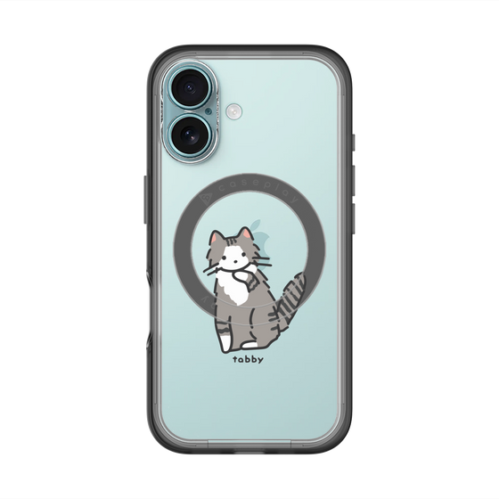 スリムプロテクションプレミアムケース with MagSafe［ オリジナル - CASEPLAYネコ - tabby ］