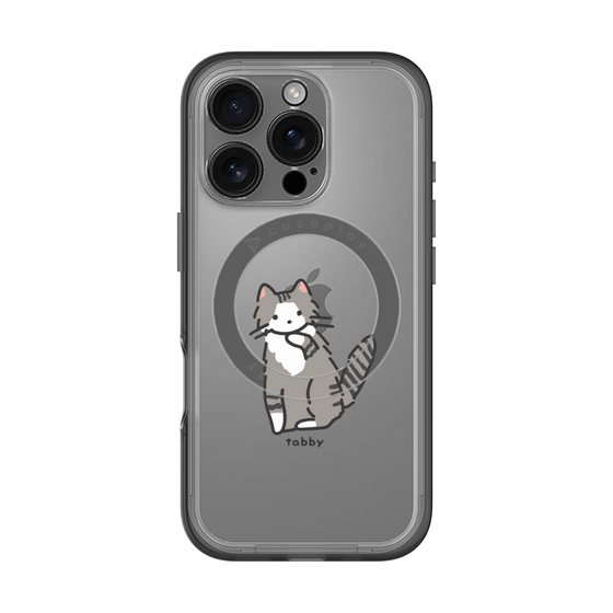 スリムプロテクションプレミアムケース with MagSafe［ オリジナル - CASEPLAYネコ - tabby ］