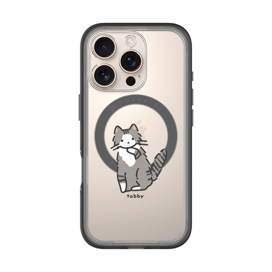 スリムプロテクションプレミアムケース with MagSafe［ オリジナル - CASEPLAYネコ - tabby ］