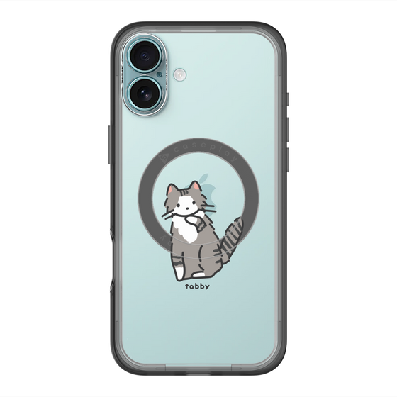 スリムプロテクションプレミアムケース with MagSafe［ オリジナル - CASEPLAYネコ - tabby ］