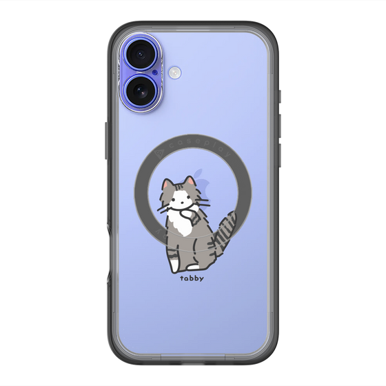 スリムプロテクションプレミアムケース with MagSafe［ オリジナル - CASEPLAYネコ - tabby ］
