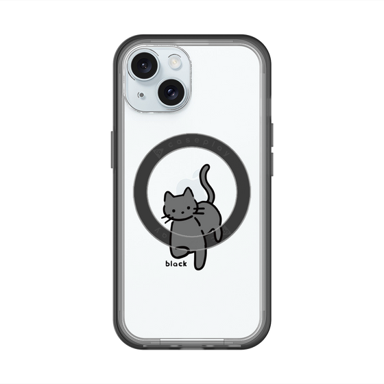 スリムプロテクションプレミアムケース with MagSafe［ オリジナル - CASEPLAYネコ - black ］