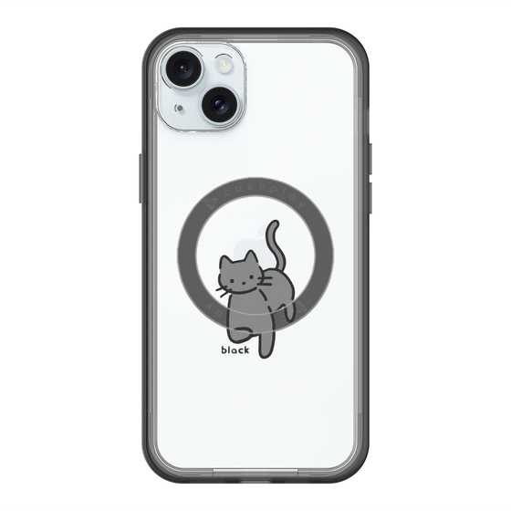 スリムプロテクションプレミアムケース with MagSafe［ オリジナル - CASEPLAYネコ - black ］