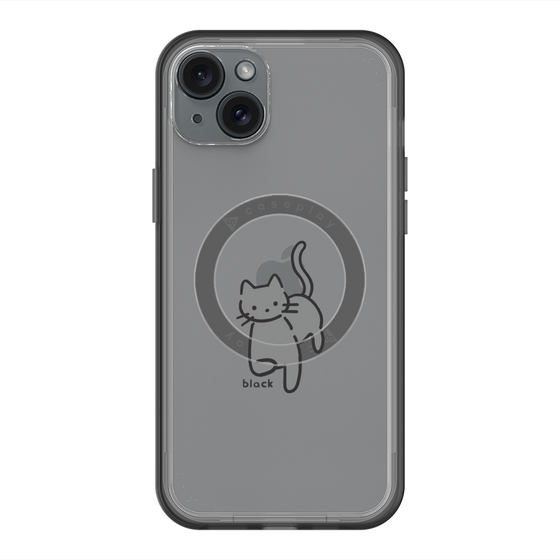 スリムプロテクションプレミアムケース with MagSafe［ オリジナル - CASEPLAYネコ - black ］