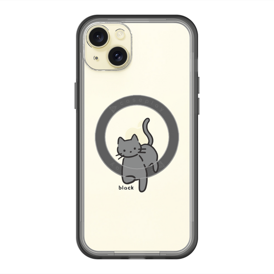 スリムプロテクションプレミアムケース with MagSafe［ オリジナル - CASEPLAYネコ - black ］