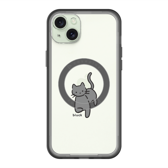 スリムプロテクションプレミアムケース with MagSafe［ オリジナル - CASEPLAYネコ - black ］