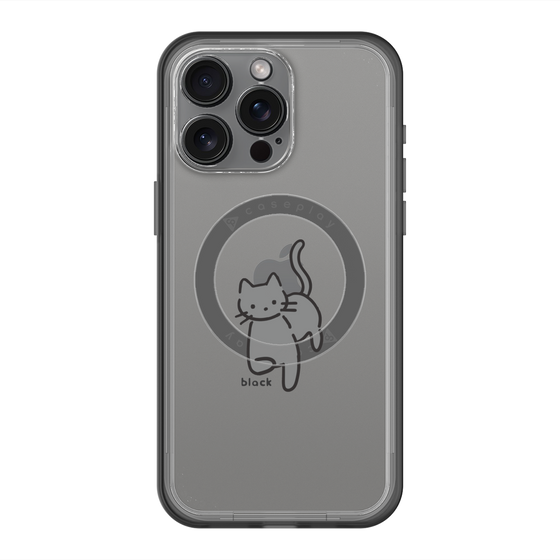 スリムプロテクションプレミアムケース with MagSafe［ オリジナル - CASEPLAYネコ - black ］