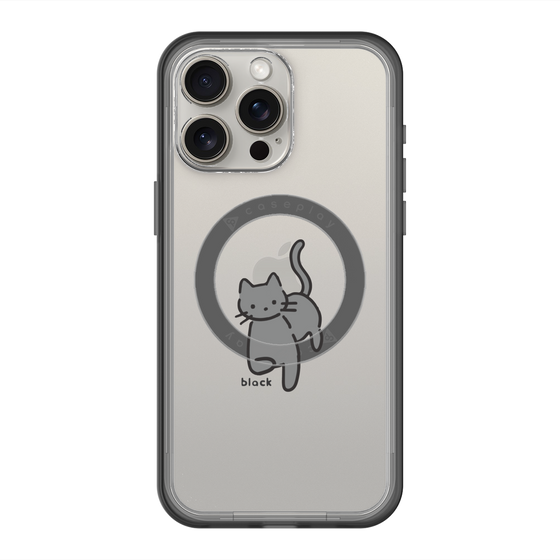 スリムプロテクションプレミアムケース with MagSafe［ オリジナル - CASEPLAYネコ - black ］