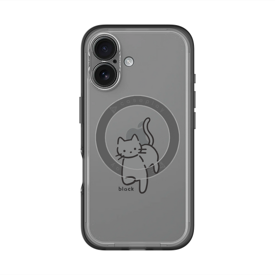 スリムプロテクションプレミアムケース with MagSafe［ オリジナル - CASEPLAYネコ - black ］