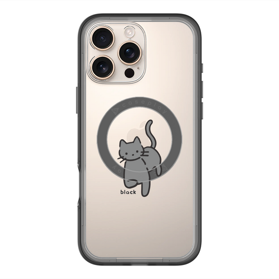 スリムプロテクションプレミアムケース with MagSafe［ オリジナル - CASEPLAYネコ - black ］