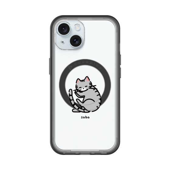 スリムプロテクションプレミアムケース with MagSafe［ オリジナル - CASEPLAYネコ - saba ］
