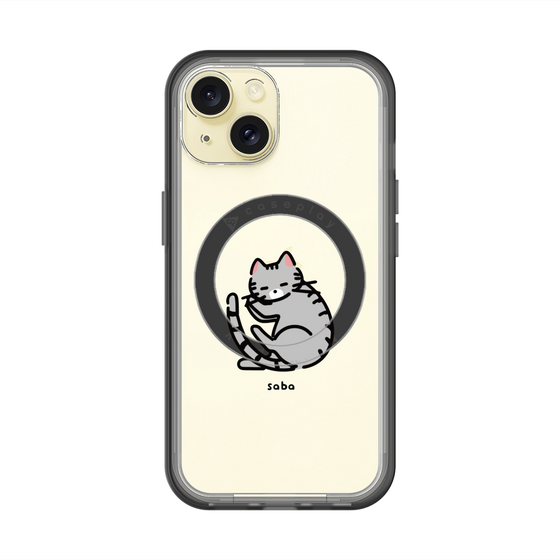 スリムプロテクションプレミアムケース with MagSafe［ オリジナル - CASEPLAYネコ - saba ］