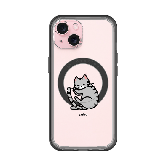 スリムプロテクションプレミアムケース with MagSafe［ オリジナル - CASEPLAYネコ - saba ］