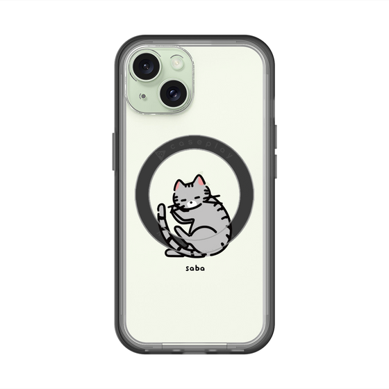 スリムプロテクションプレミアムケース with MagSafe［ オリジナル - CASEPLAYネコ - saba ］
