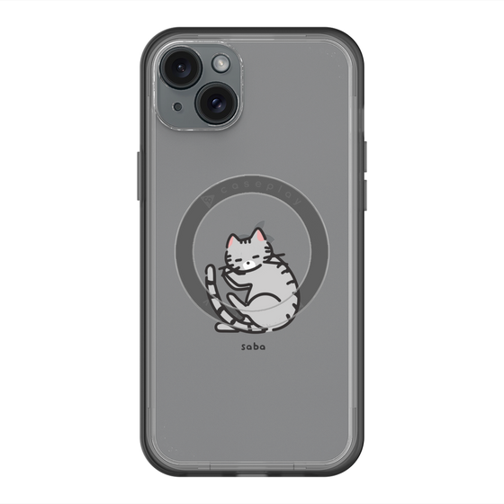 スリムプロテクションプレミアムケース with MagSafe［ オリジナル - CASEPLAYネコ - saba ］