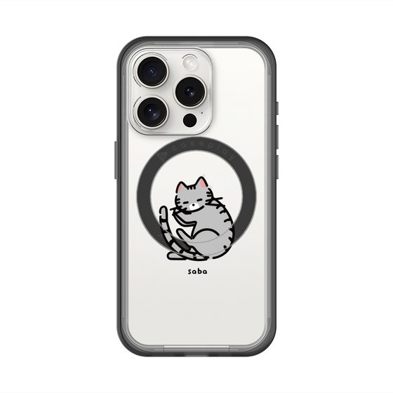 スリムプロテクションプレミアムケース with MagSafe［ オリジナル - CASEPLAYネコ - saba ］