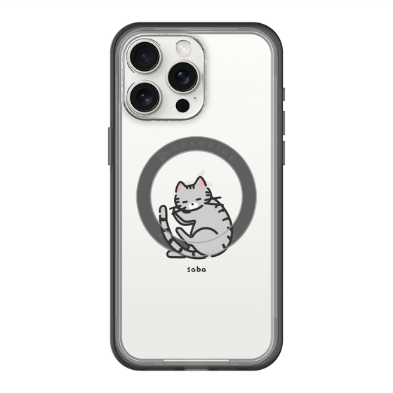スリムプロテクションプレミアムケース with MagSafe［ オリジナル - CASEPLAYネコ - saba ］