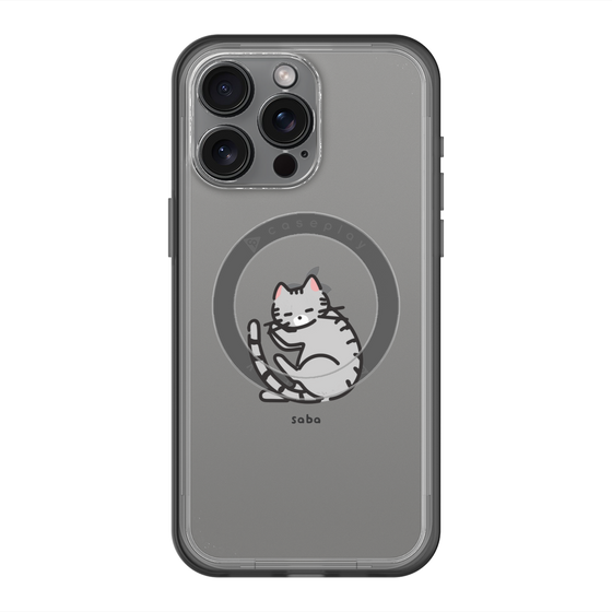 スリムプロテクションプレミアムケース with MagSafe［ オリジナル - CASEPLAYネコ - saba ］