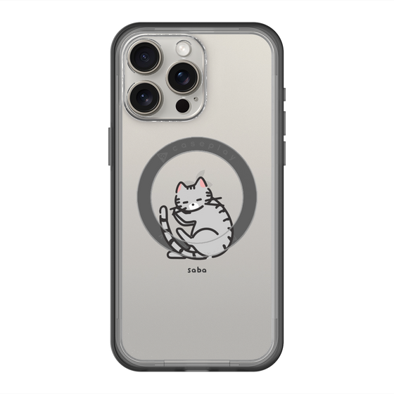スリムプロテクションプレミアムケース with MagSafe［ オリジナル - CASEPLAYネコ - saba ］