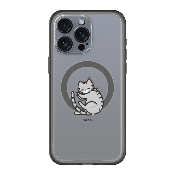 スリムプロテクションプレミアムケース with MagSafe［ オリジナル - CASEPLAYネコ - saba ］