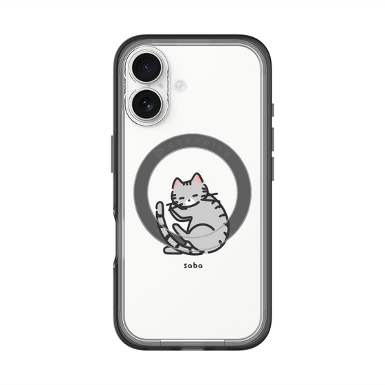 スリムプロテクションプレミアムケース with MagSafe［ オリジナル - CASEPLAYネコ - saba ］