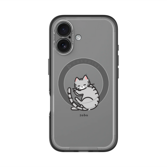 スリムプロテクションプレミアムケース with MagSafe［ オリジナル - CASEPLAYネコ - saba ］