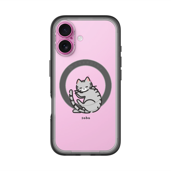 スリムプロテクションプレミアムケース with MagSafe［ オリジナル - CASEPLAYネコ - saba ］