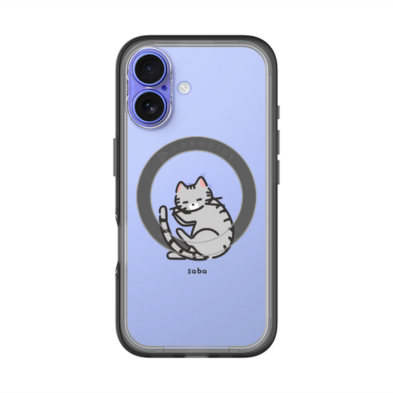 スリムプロテクションプレミアムケース with MagSafe［ オリジナル - CASEPLAYネコ - saba ］