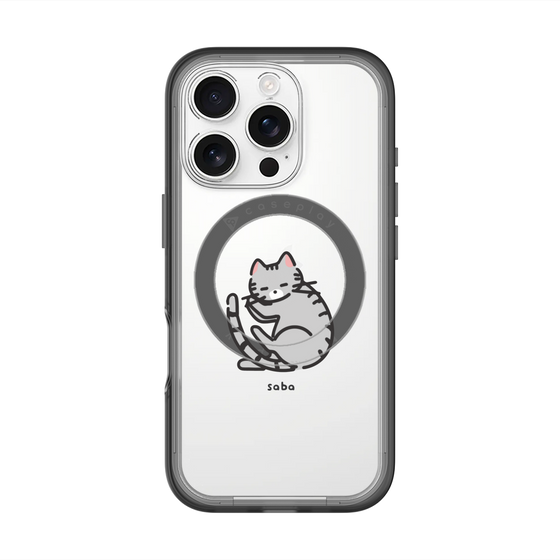スリムプロテクションプレミアムケース with MagSafe［ オリジナル - CASEPLAYネコ - saba ］