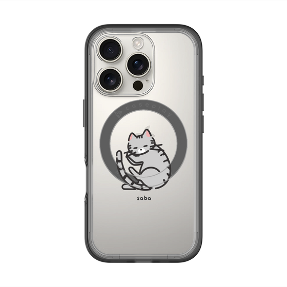 スリムプロテクションプレミアムケース with MagSafe［ オリジナル - CASEPLAYネコ - saba ］
