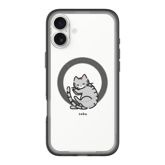 スリムプロテクションプレミアムケース with MagSafe［ オリジナル - CASEPLAYネコ - saba ］