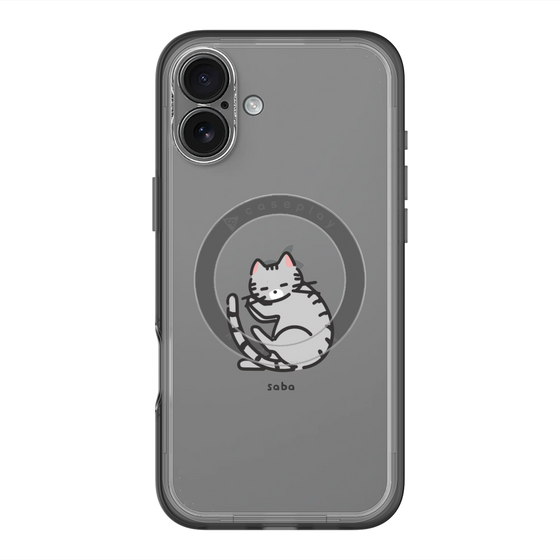 スリムプロテクションプレミアムケース with MagSafe［ オリジナル - CASEPLAYネコ - saba ］