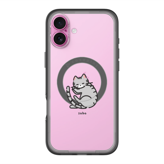 スリムプロテクションプレミアムケース with MagSafe［ オリジナル - CASEPLAYネコ - saba ］