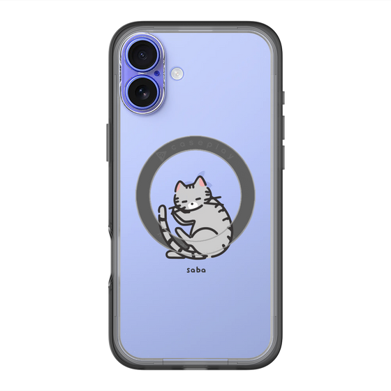 スリムプロテクションプレミアムケース with MagSafe［ オリジナル - CASEPLAYネコ - saba ］
