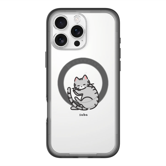 スリムプロテクションプレミアムケース with MagSafe［ オリジナル - CASEPLAYネコ - saba ］