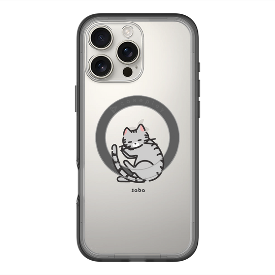 スリムプロテクションプレミアムケース with MagSafe［ オリジナル - CASEPLAYネコ - saba ］