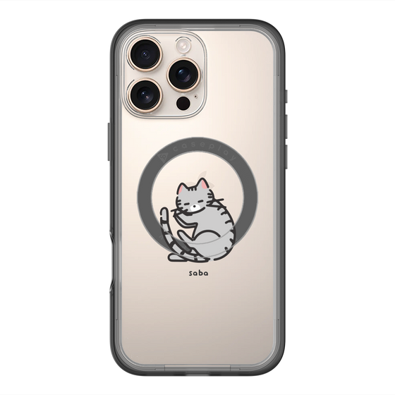 スリムプロテクションプレミアムケース with MagSafe［ オリジナル - CASEPLAYネコ - saba ］