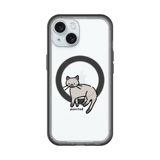 スリムプロテクションプレミアムケース with MagSafe［ オリジナル - CASEPLAYネコ - pointed ］